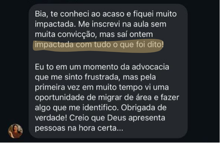 Depoimento de aluna da Formação
