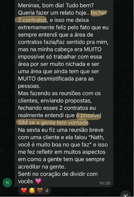 Depoimento de aluna da Formação