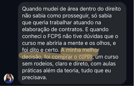 Depoimento de aluna da Formação