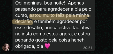 Depoimento de aluna da Formação